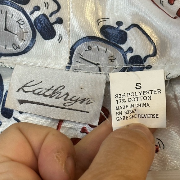 Kathryn Satin Alarm Clock Tie Robe, size Small - Picture 4 of 9